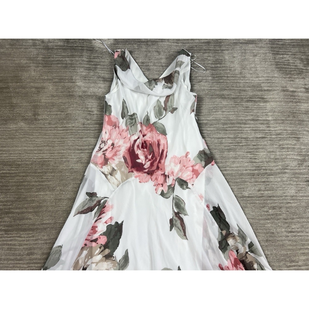Robbie Bee White Midi Dress with Pink & Green Floral Print - Picture 2 of 12